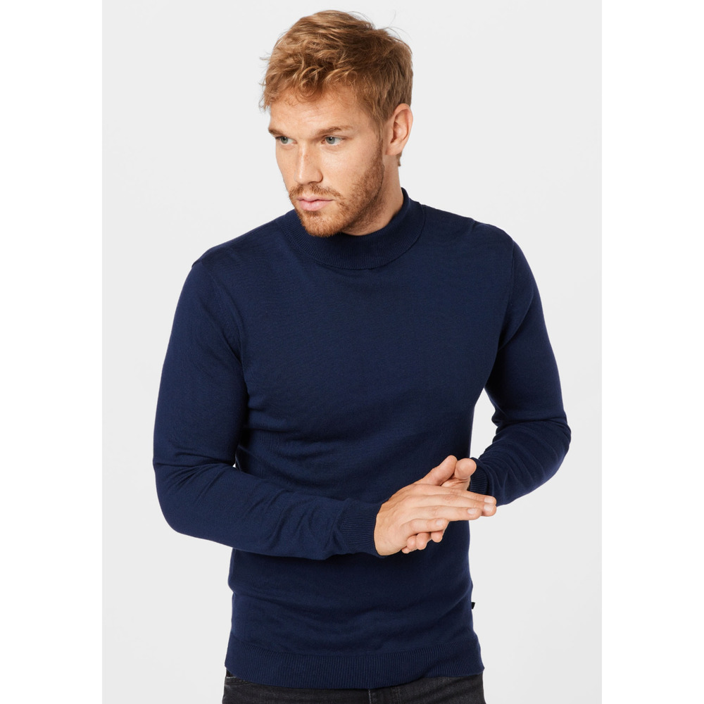 Matinique Men Turtleneck Sweater Dark Navy Size M